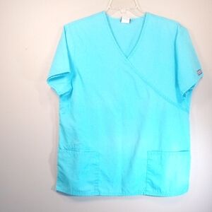Cherokee Workwear Women's Turquoise Scrub Top Size Large